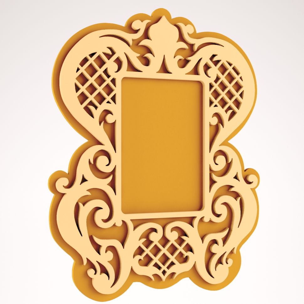 Mirror Floral Frame Decorative Free DXF File