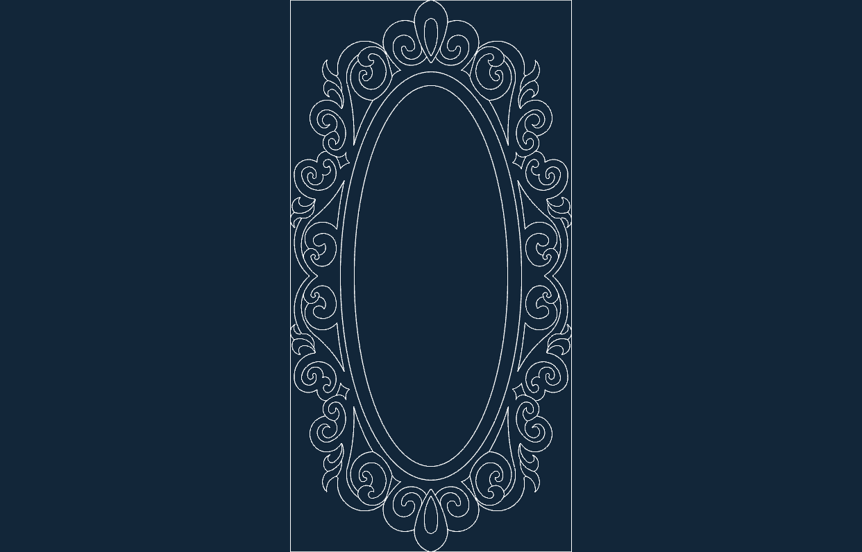 Mirror Frame 057 Free DXF File