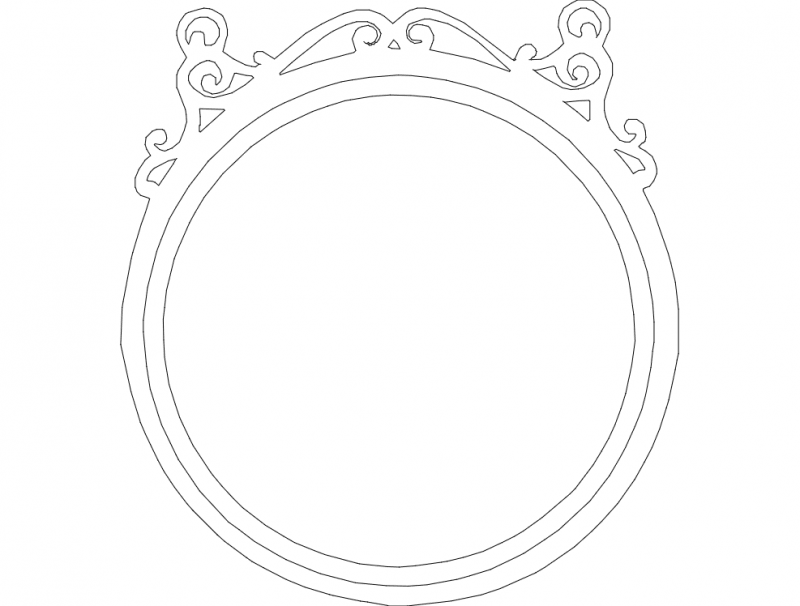 Mirror Frame Round Free DXF File Free Download DXF Patterns