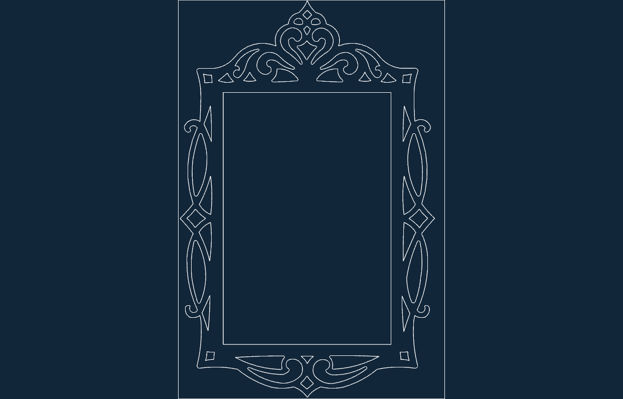 Mirror Frame Simple Free DXF File