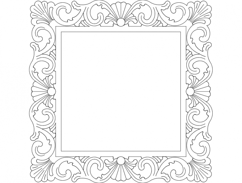 Mirror Frame Square Free DXF File Free Download DXF Patterns