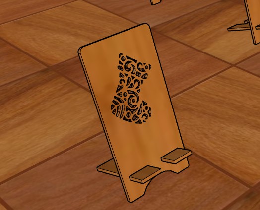 Mobile Phone Holder Christmas Stocking Wooden Laser Cut Free DXF File