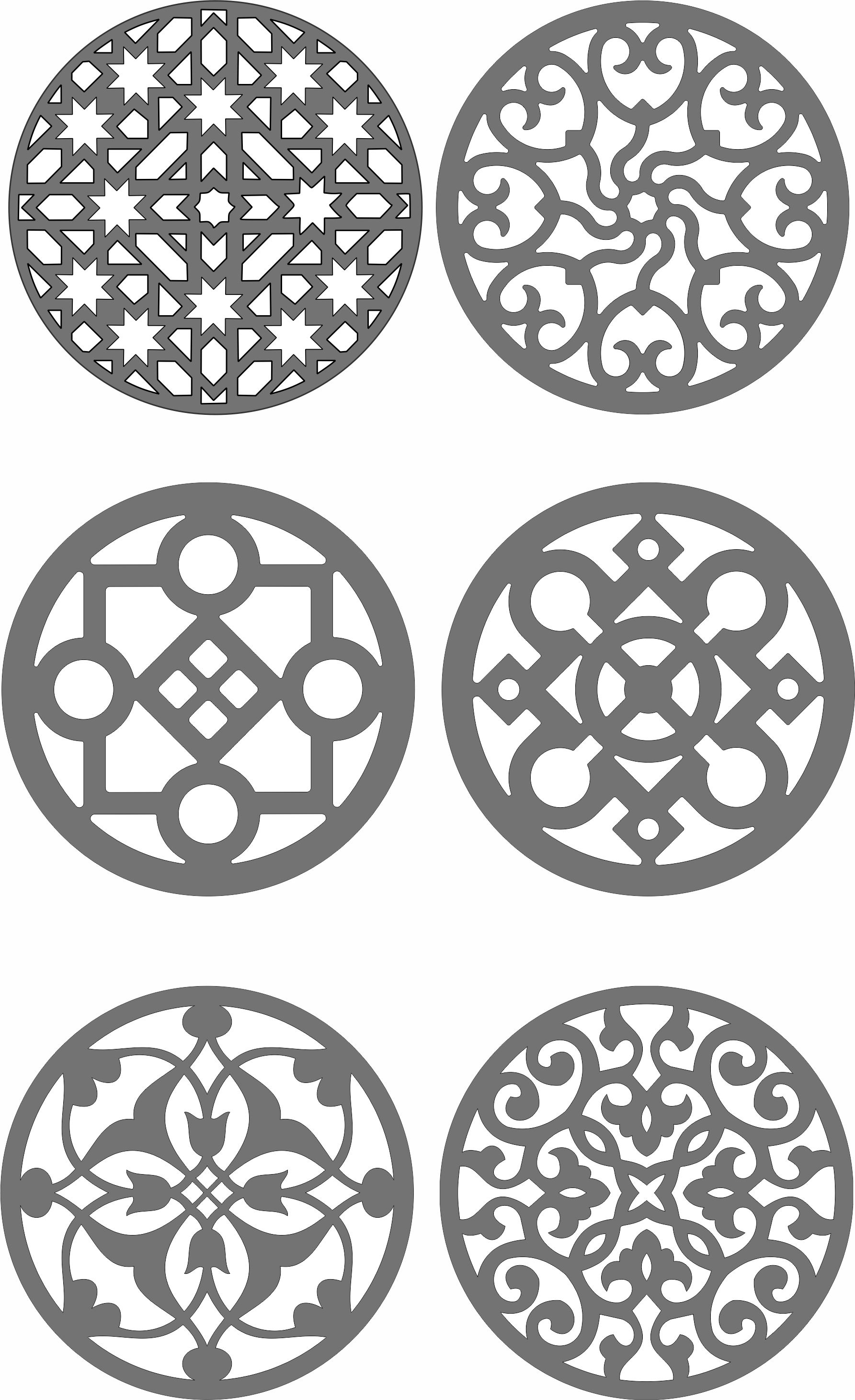 Modern Panel Room Divider Grills Set For Laser Cut Free Vector File