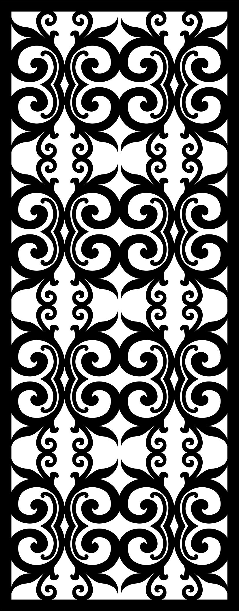 Modern Privacy Partition Indoor Floral Lattice Stencil Panel Free DXF File