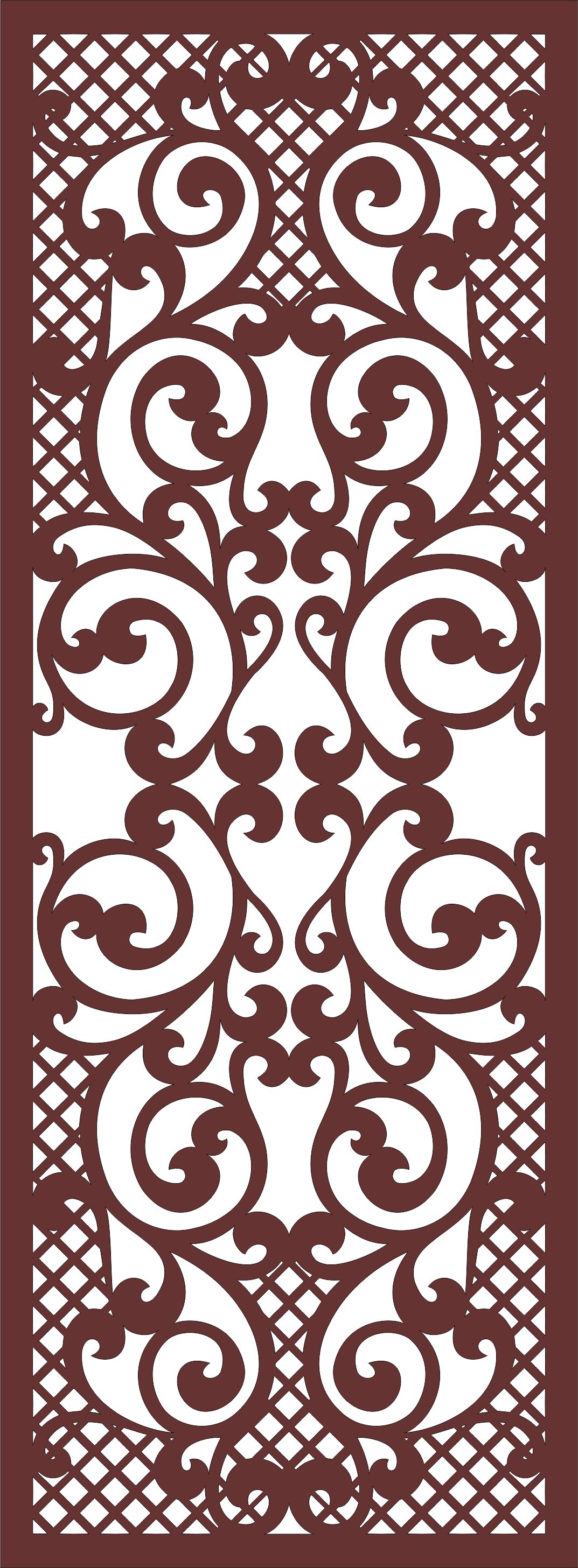 Modern Privacy Partition Indoor Lattice Panel For Laser Cut Free Vector File