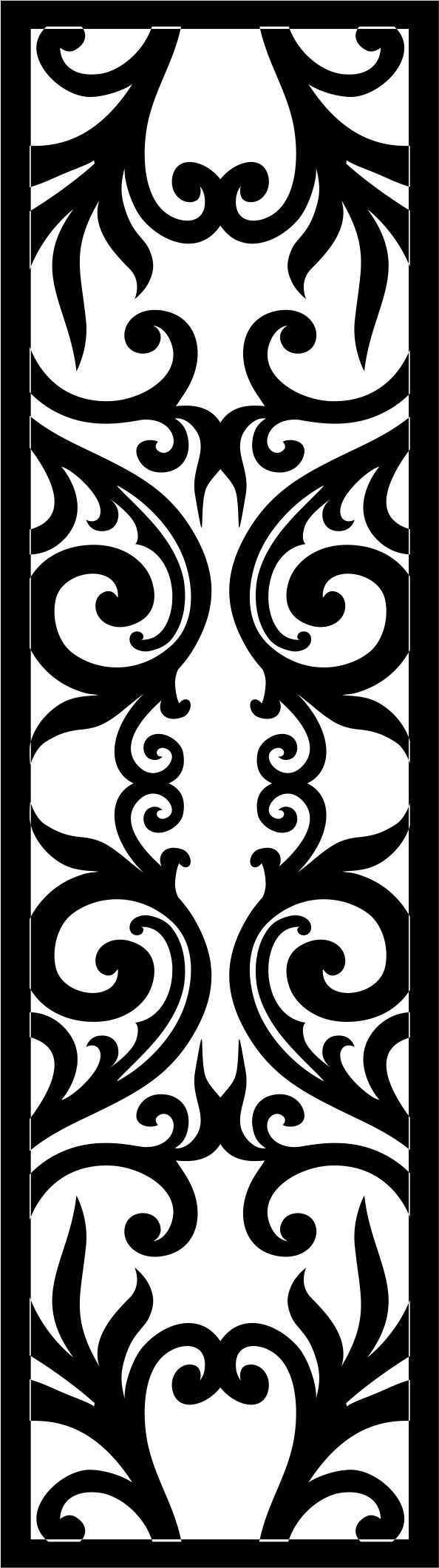 Modern Privacy Partition Indoor Panel Floral Lattice Stencil Design For Laser Cut Free Vector File