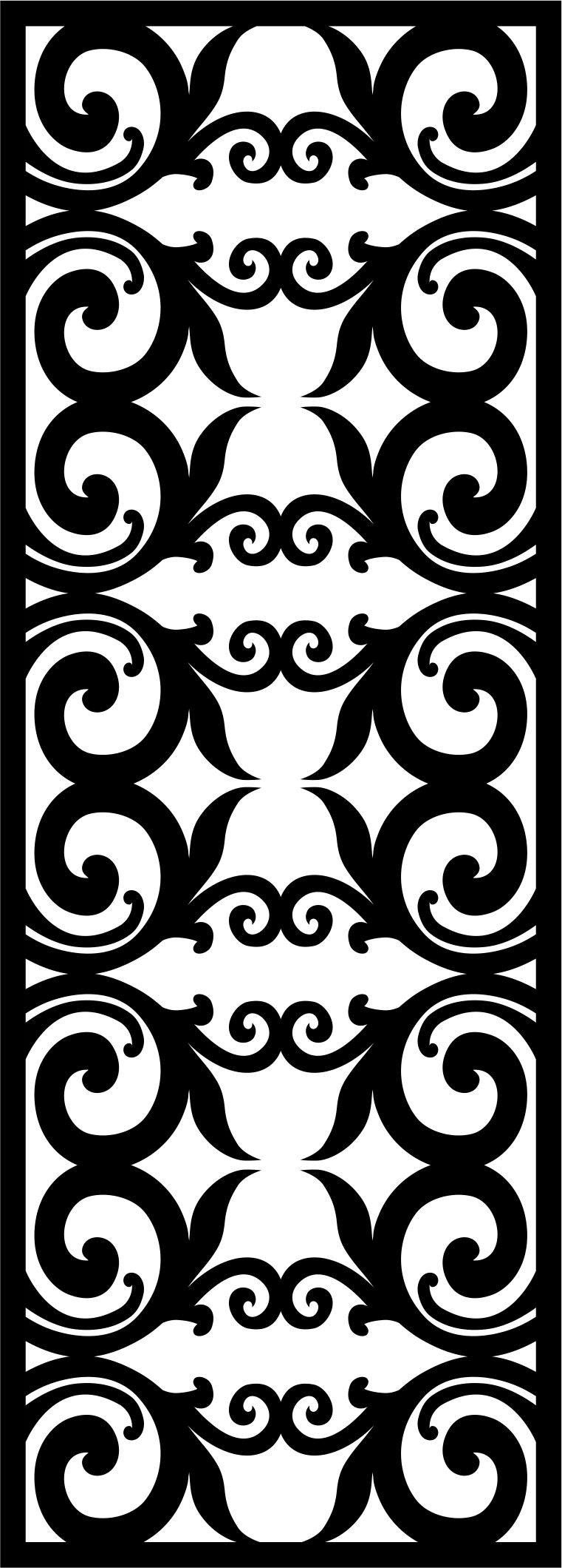 Modern Privacy Partition Indoor Panel Floral Lattice Stencil For Laser Cut Free Vector File