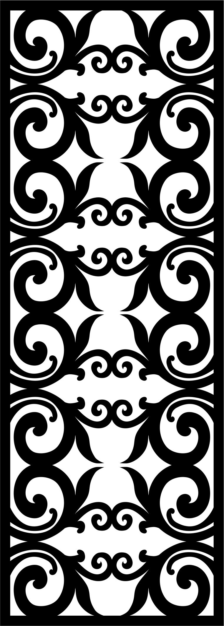 Modern Privacy Partition Indoor Panel Floral Lattice Stencil Free DXF File