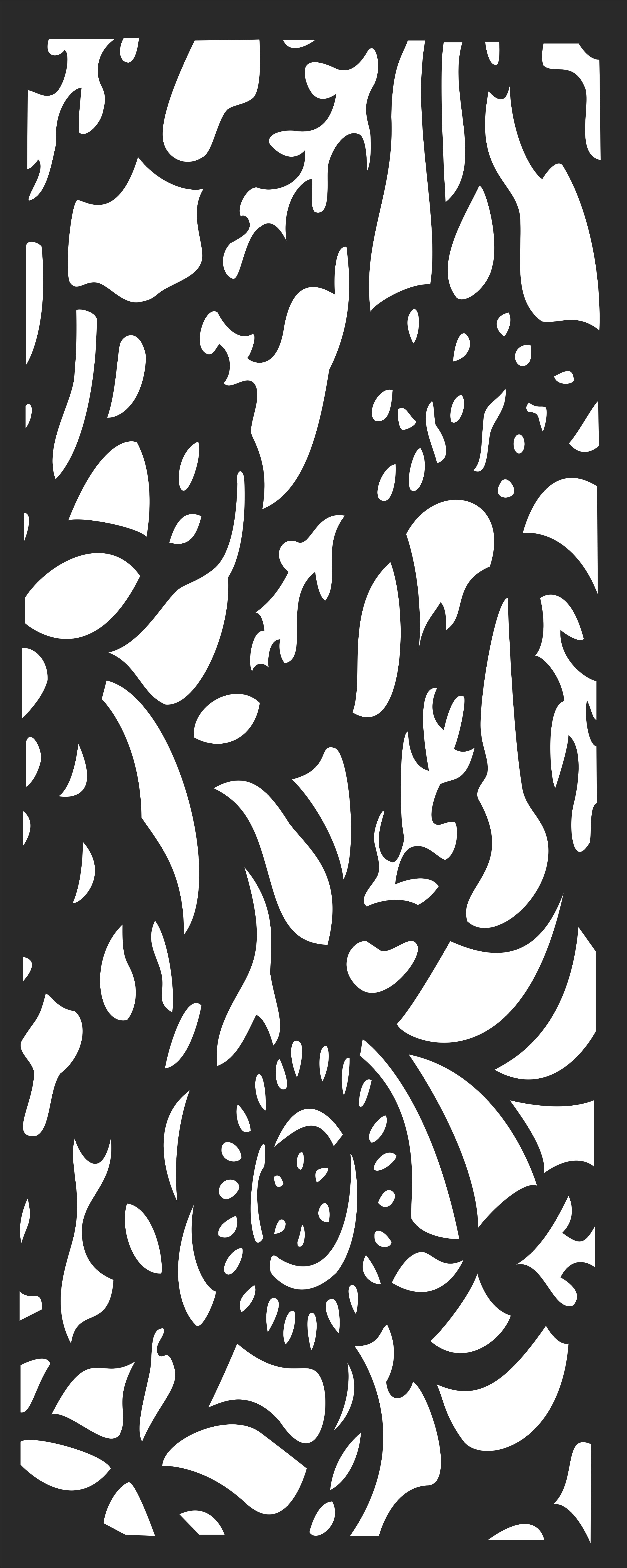 Modern Privacy Partition Indoor Panels Floral Lattice Stencil Room Divider Free DXF File