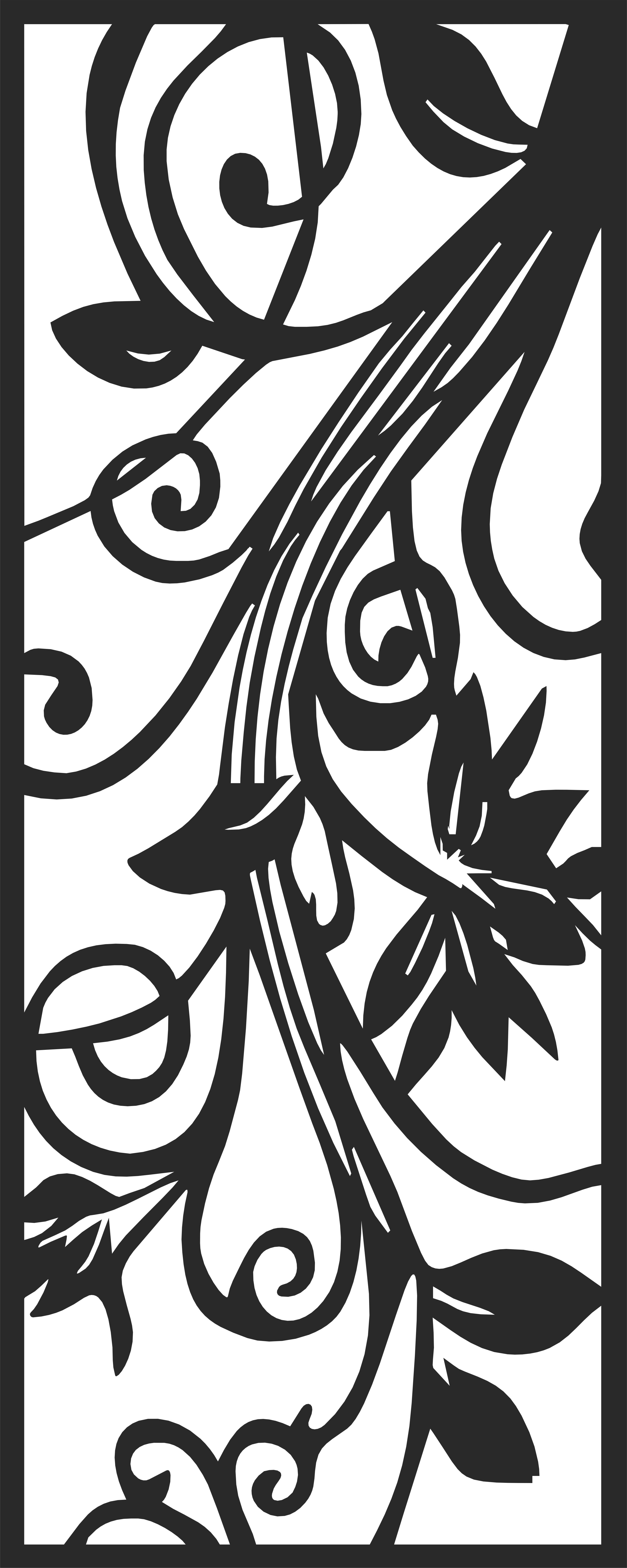 Modern Privacy Partition Indoor Panels Floral Lattice Stencil Room Divider Seamless Design For Laser Cut Free Vector File