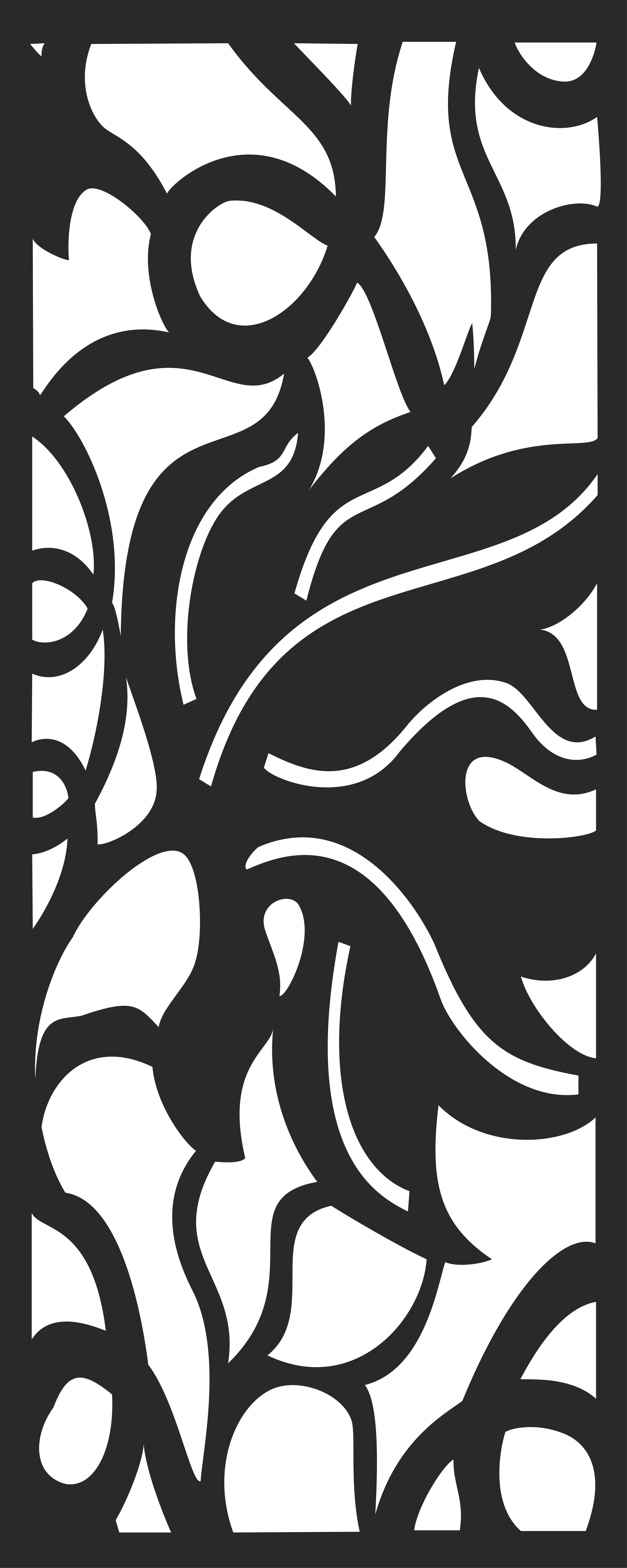Modern Privacy Partition Indoor Panels Floral Lattice Stencil Room Divider Seamless Design Pattern Free DXF File