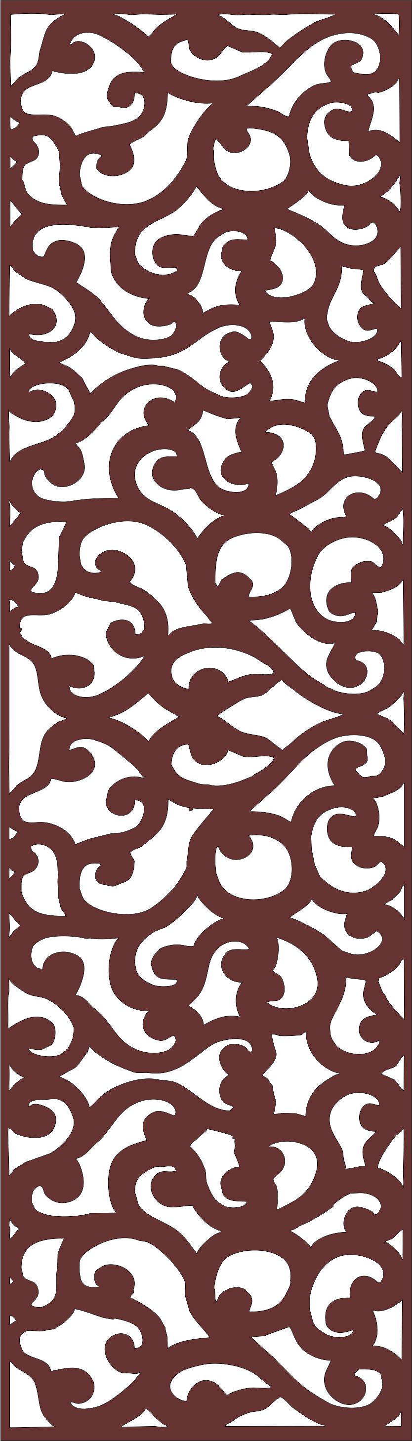 Modern Privacy Partition Indoor Panels Lattice Room Divider Seamless Design Free DXF File