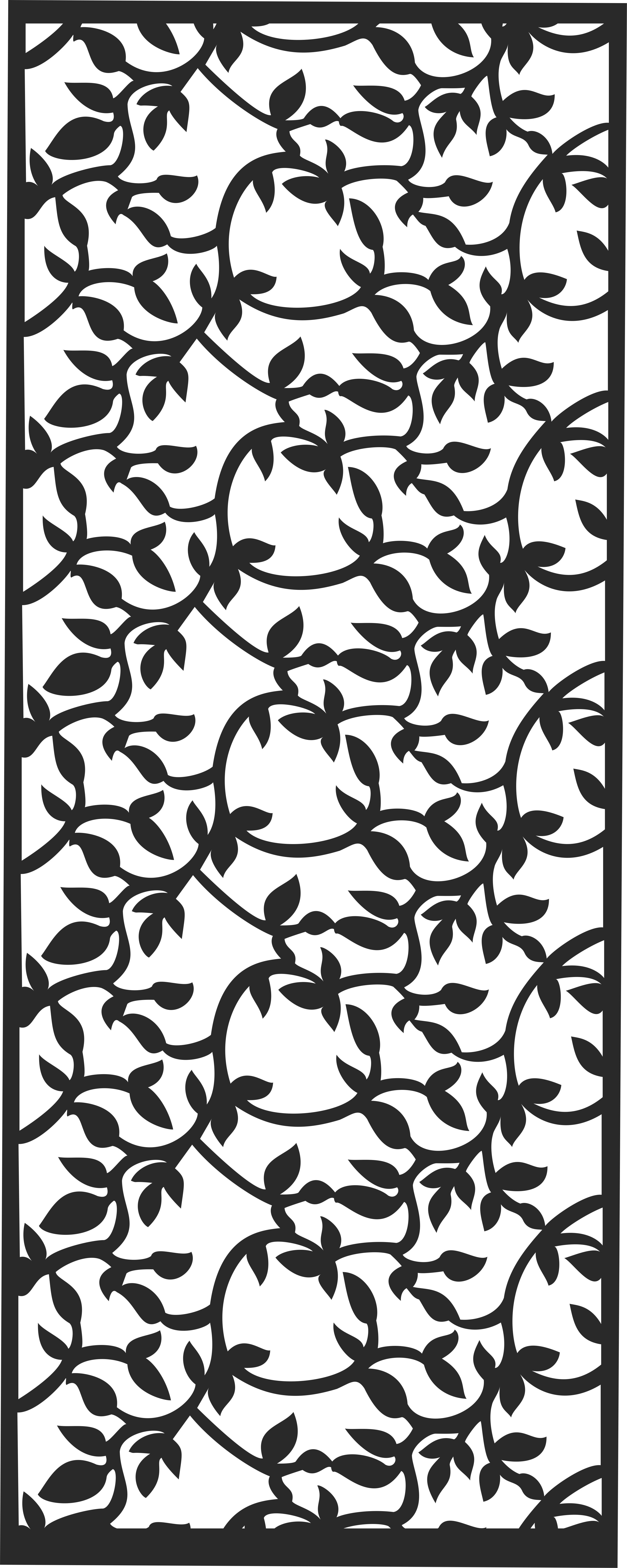 Modern Privacy Partition Indoor Panels Room Divider Floral Lattice Stencil Seamless For Laser Cut Free Vector File
