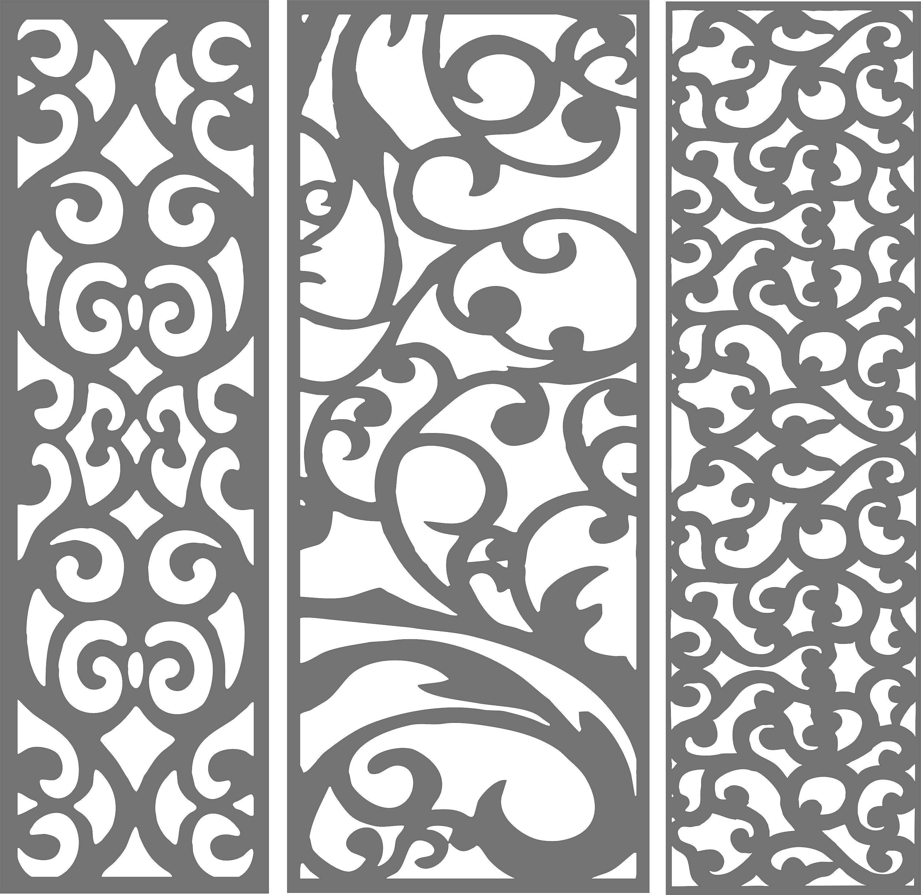 Modern Privacy Partition Panels Lattice Room Divider Seamless Designs Free DXF File