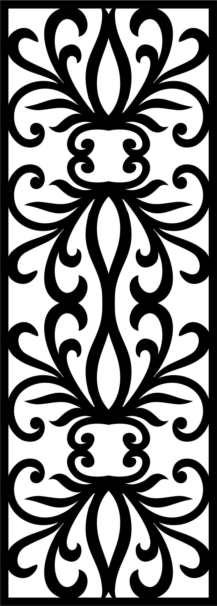 Modern Privacy Partition Room Divider Floral Lattice Stencil Seamless For Laser Cut Free Vector File