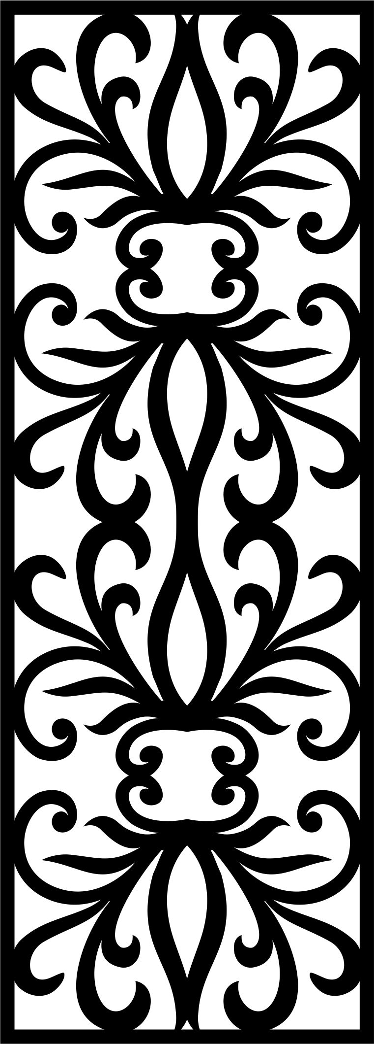 Modern Privacy Partition Room Divider Floral Lattice Stencil Seamless Free DXF File