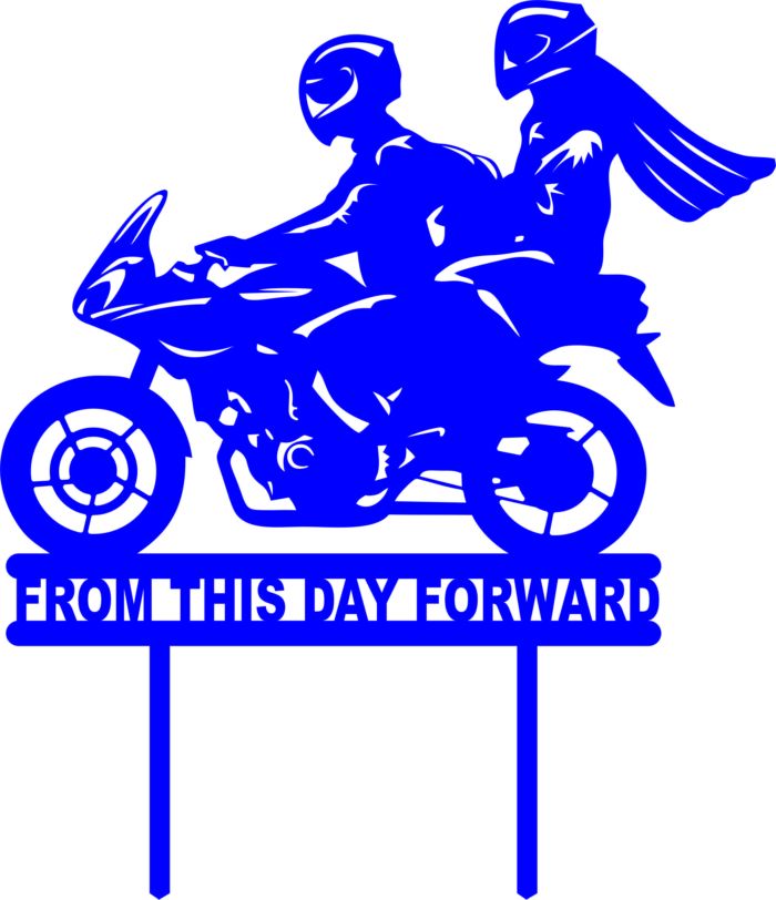 Motorcycle Biker Cake Topper Free DXF File