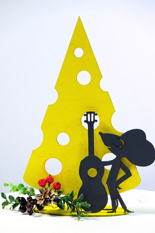 Mouse With Guitar Laser Cut Free Vector File