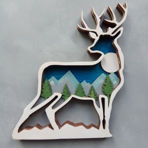 Multilayer Deer Wall Hanging Free Vector File