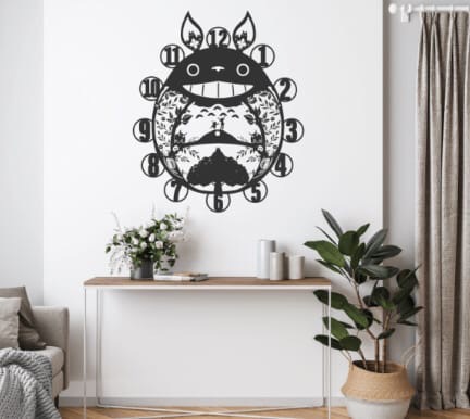 My Neighbor Totoro Wall Clock For Laser Cutting Free DXF File