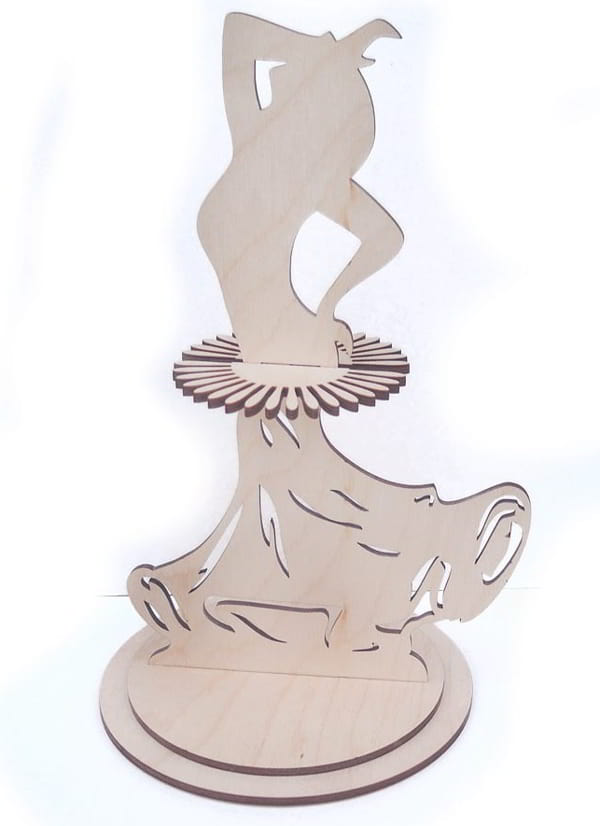 Napkin Holder Dancing Doll Laser Cutting Free DXF File