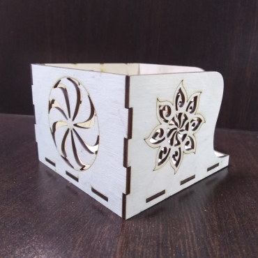 Napkin Holder Mockup With Pattern For Laser Cut Free DXF File