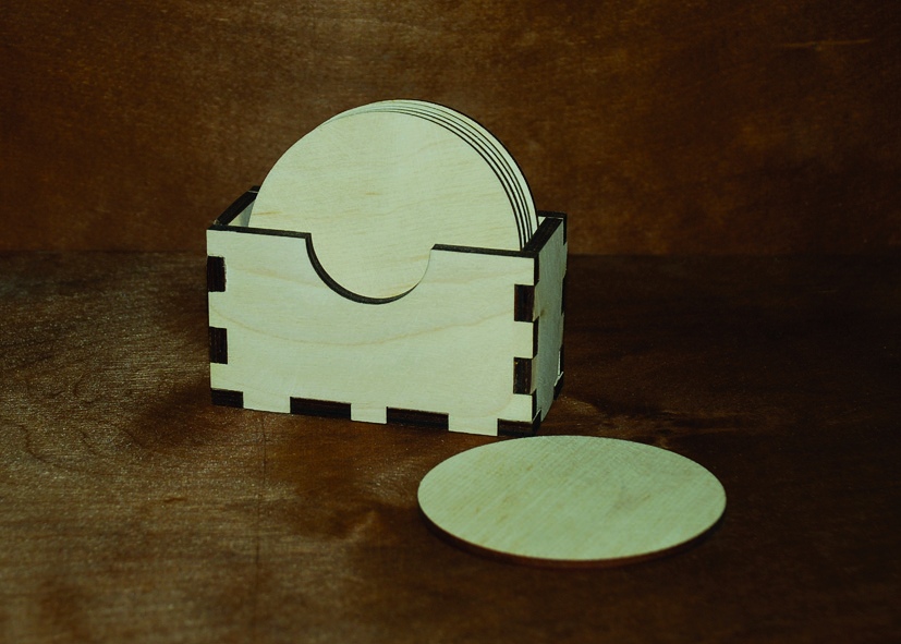 Napkin Holder Napkin Box With Coasters Laser Cutting Free Vector File
