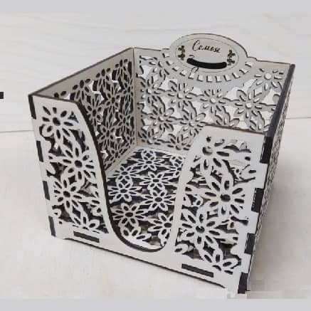 Napkin Holder Square Box Laser Cutting Free Vector File