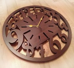 Natural Wooden Wall Clock For Laser Cut Plasma Free Vector File