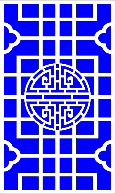 New Chinese Room Partition Screen For Laser Cutting Free DXF File