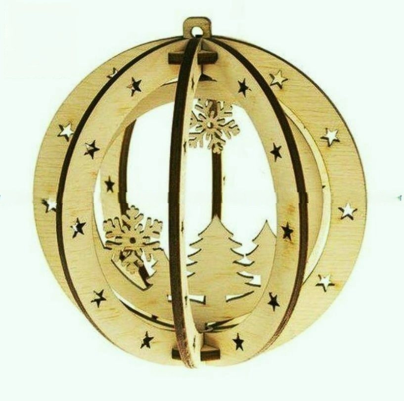 New Year Bauble Laser Cut Free Vector File