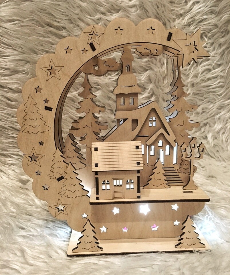 New Year Eve Lamp For Laser Cut Free Vector File