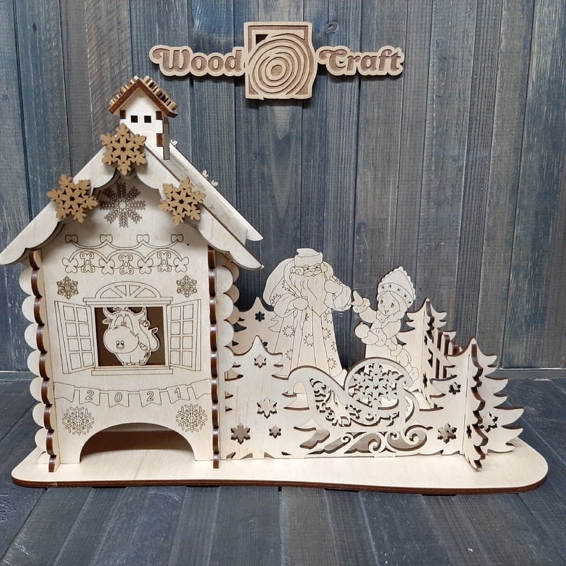 New Years Tea House For Laser Cut Free Vector File