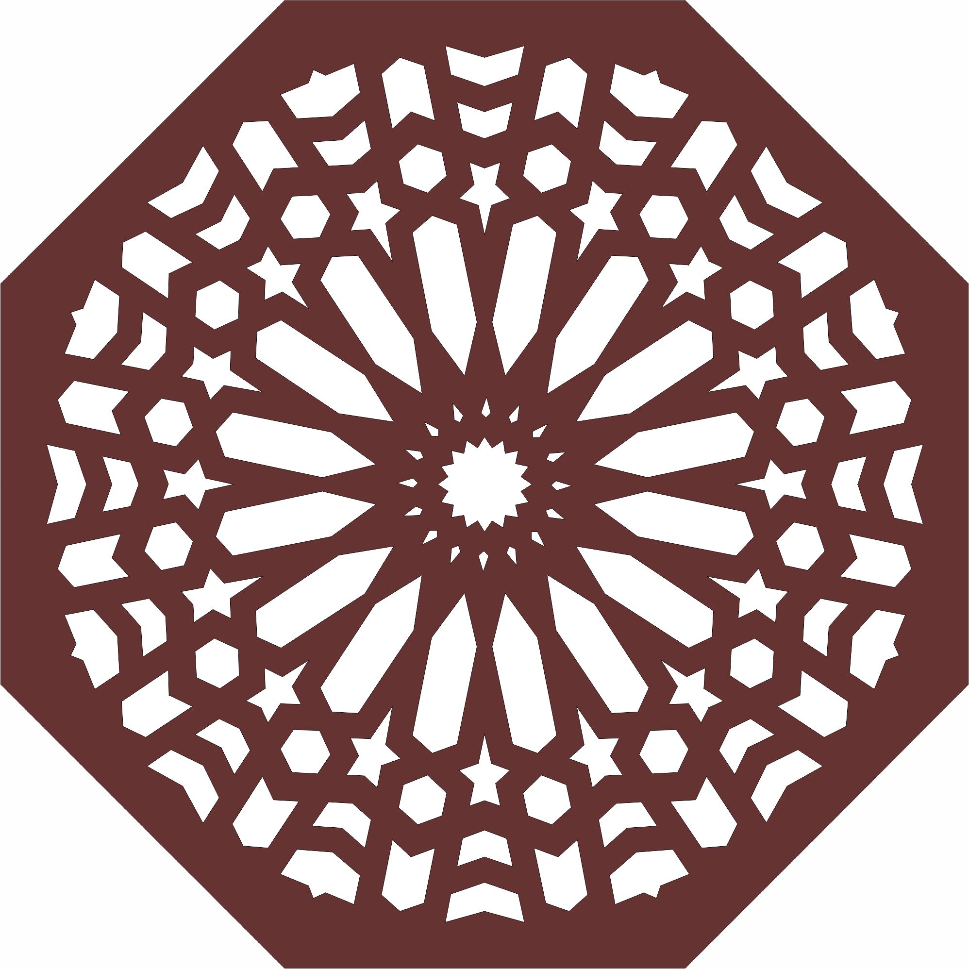 Octagonal Living Room Jali Seamless Panel For Laser Cut Free Vector File