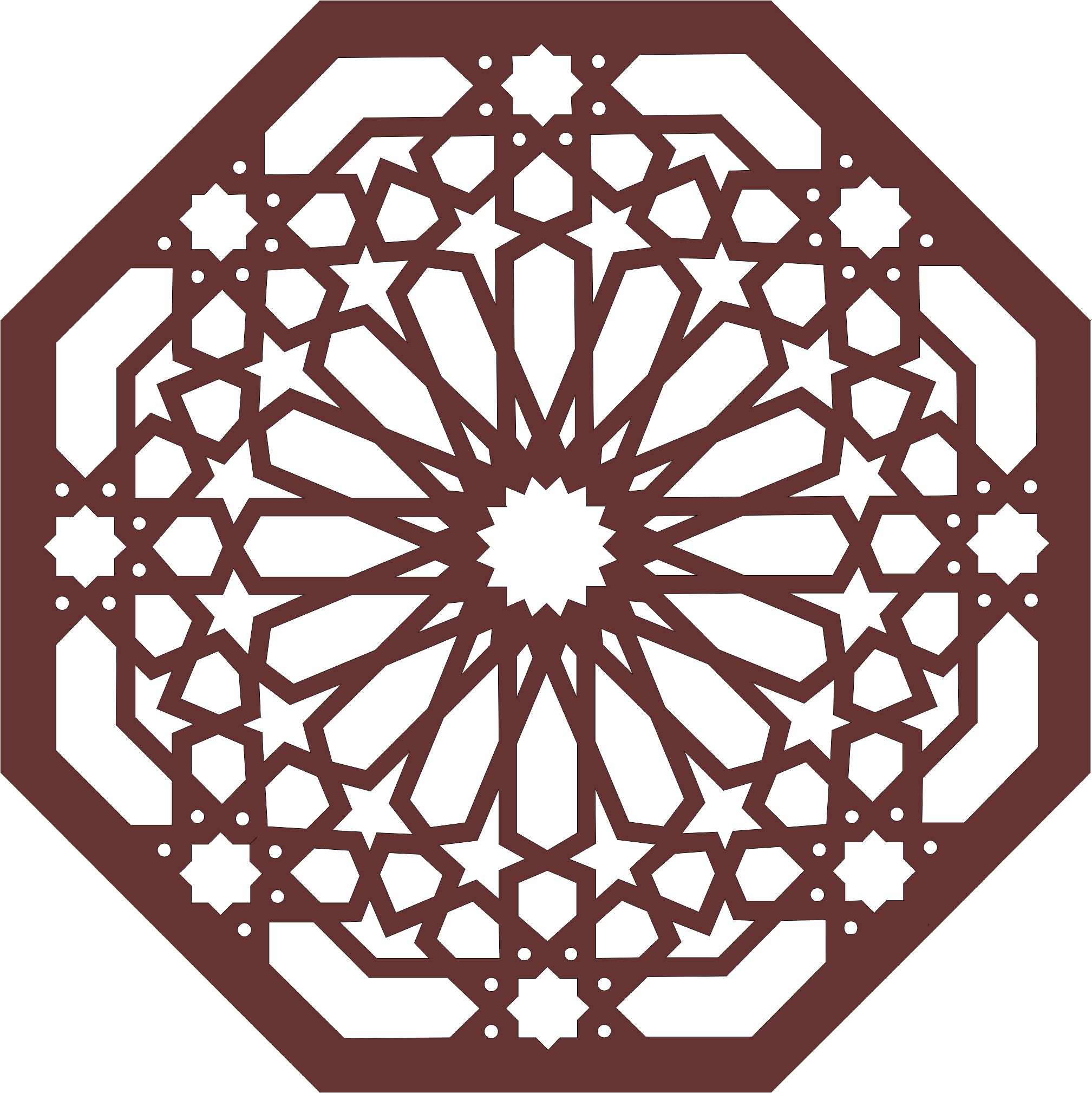 Octagonal Living Room Seamless Jali For Laser Cut Free Vector File