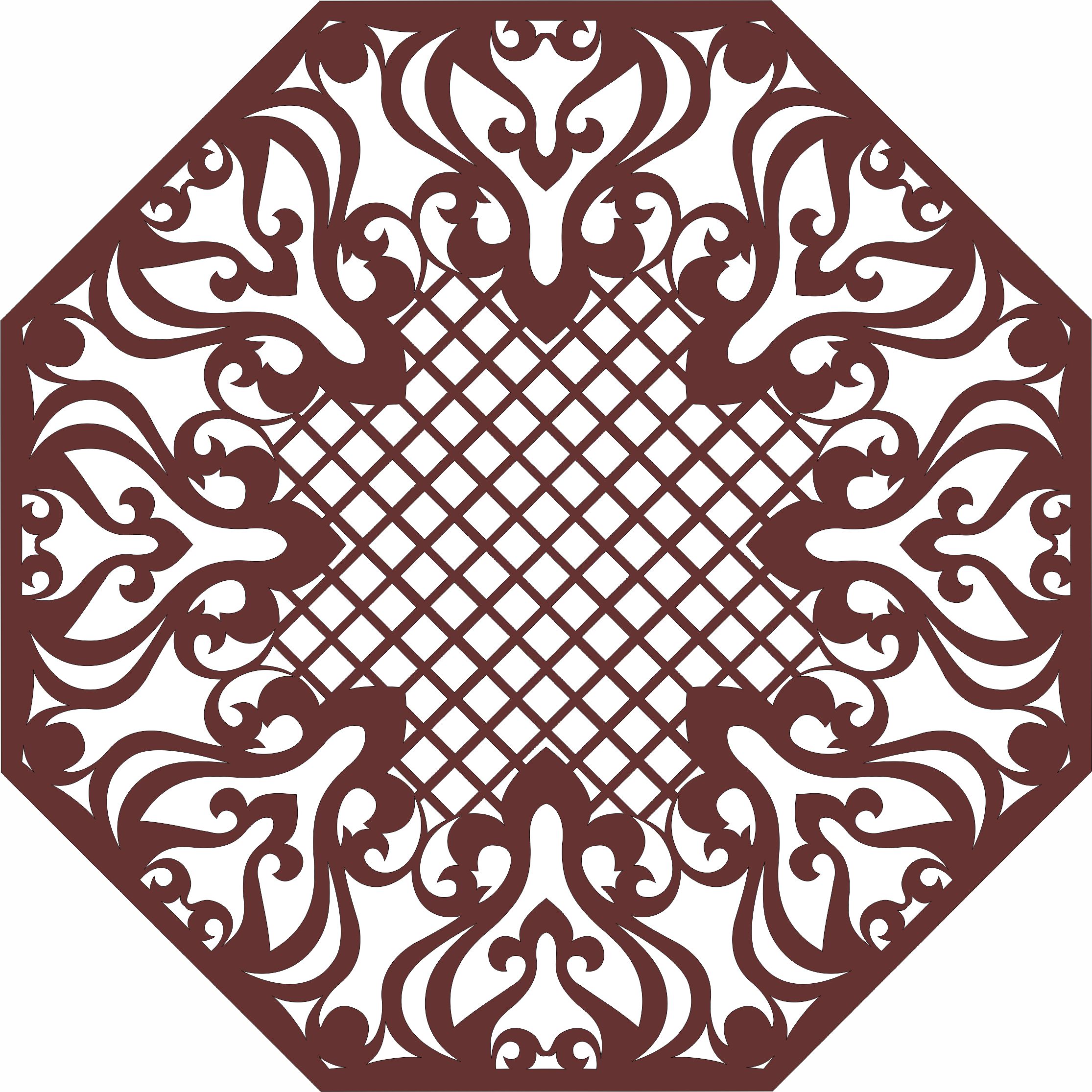 Octagonal Living Room Seamless Lattice Panel For Laser Cut Free Vector File