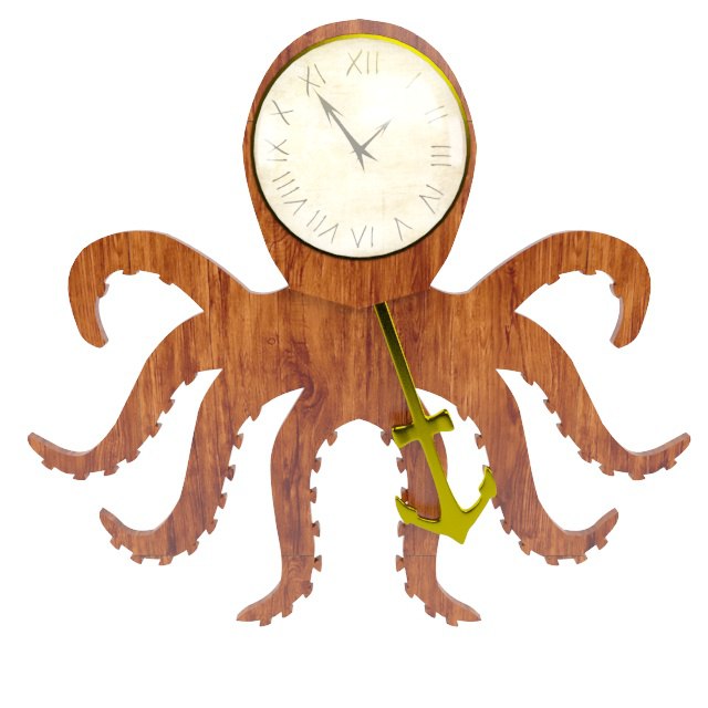 Octopus Clock Free Vector File