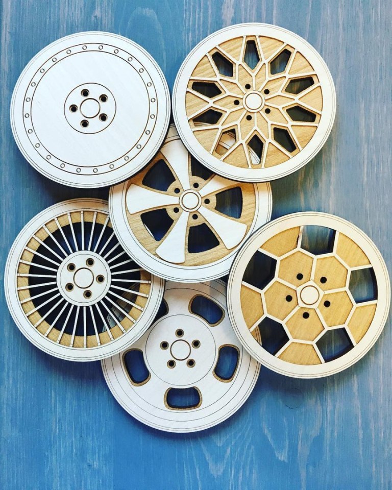 Original Wheel Coasters For Laser Cutting Free Vector File