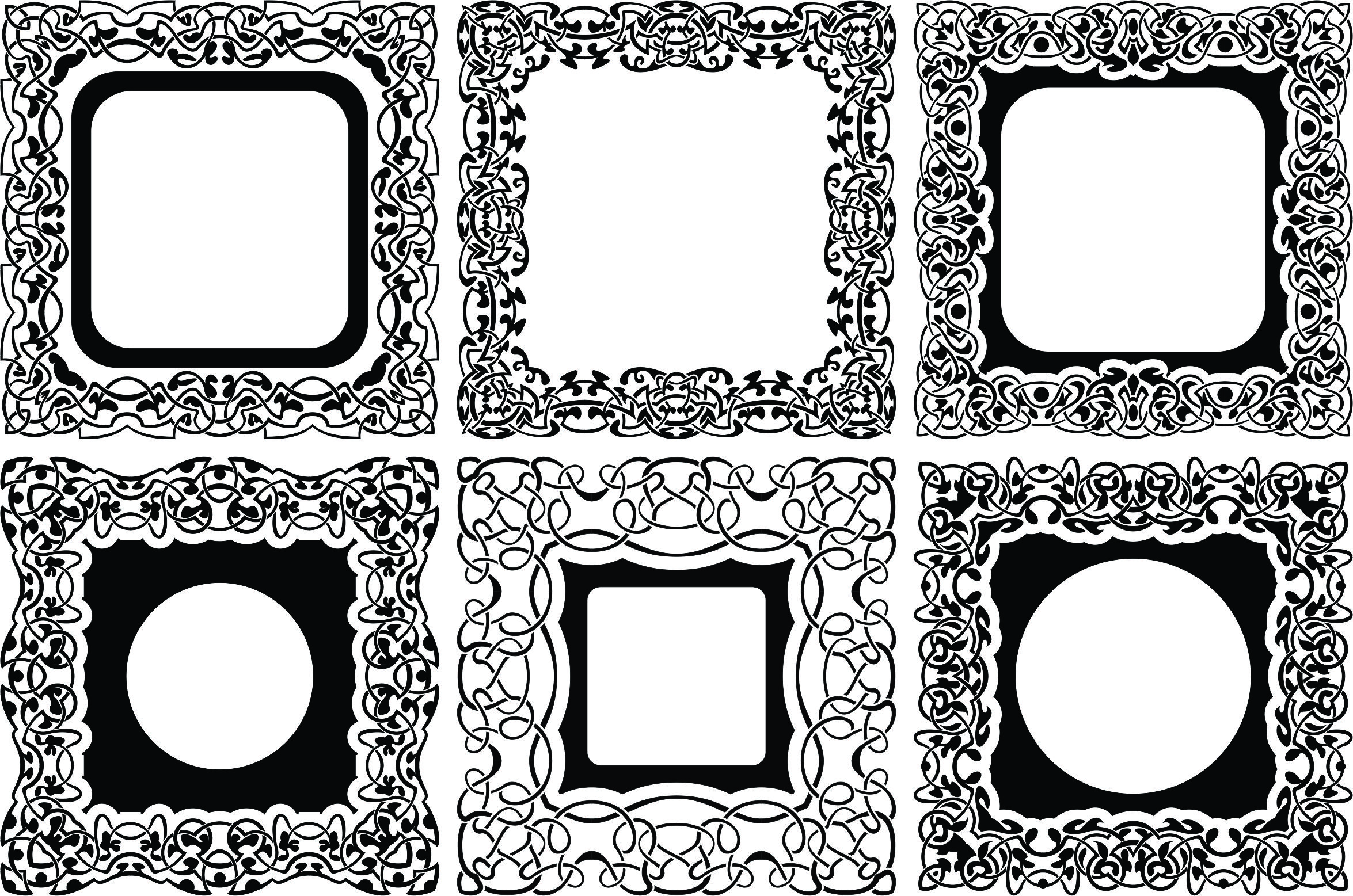 Ornament Floral Stencil Designs Set For Laser Cut Free Vector File