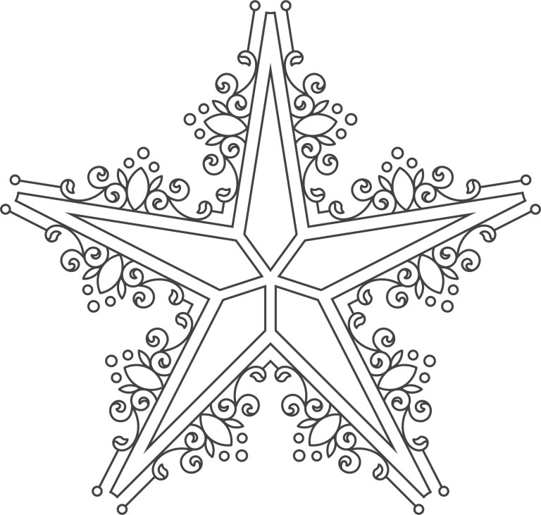 Ornament Star For Laser Cutting Free Vector File