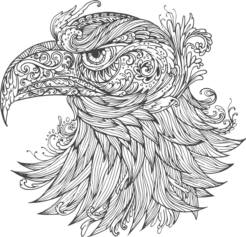 Ornamental Eagle Vector For Laser Cut Free Vector File