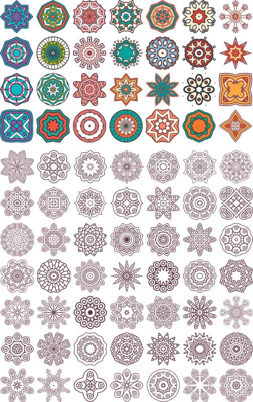 Ornaments Beautiful Card With Mandala Free Vector File