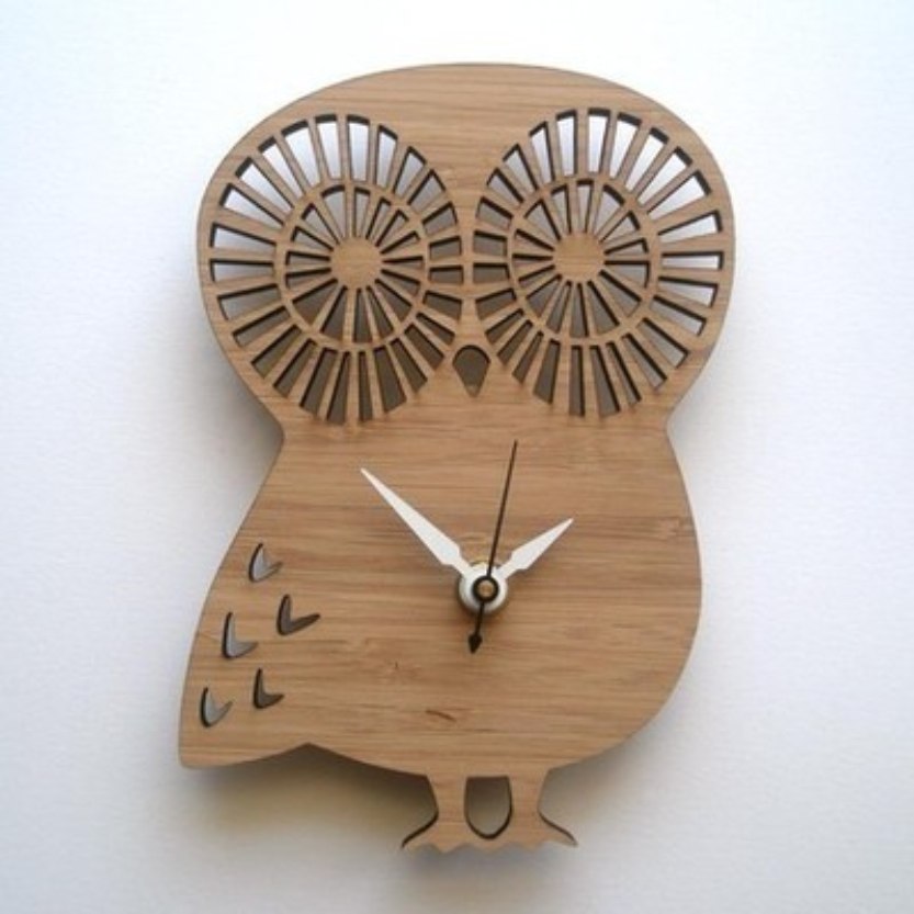 Owl Clock Cnc Laser Cutting Free Vector File