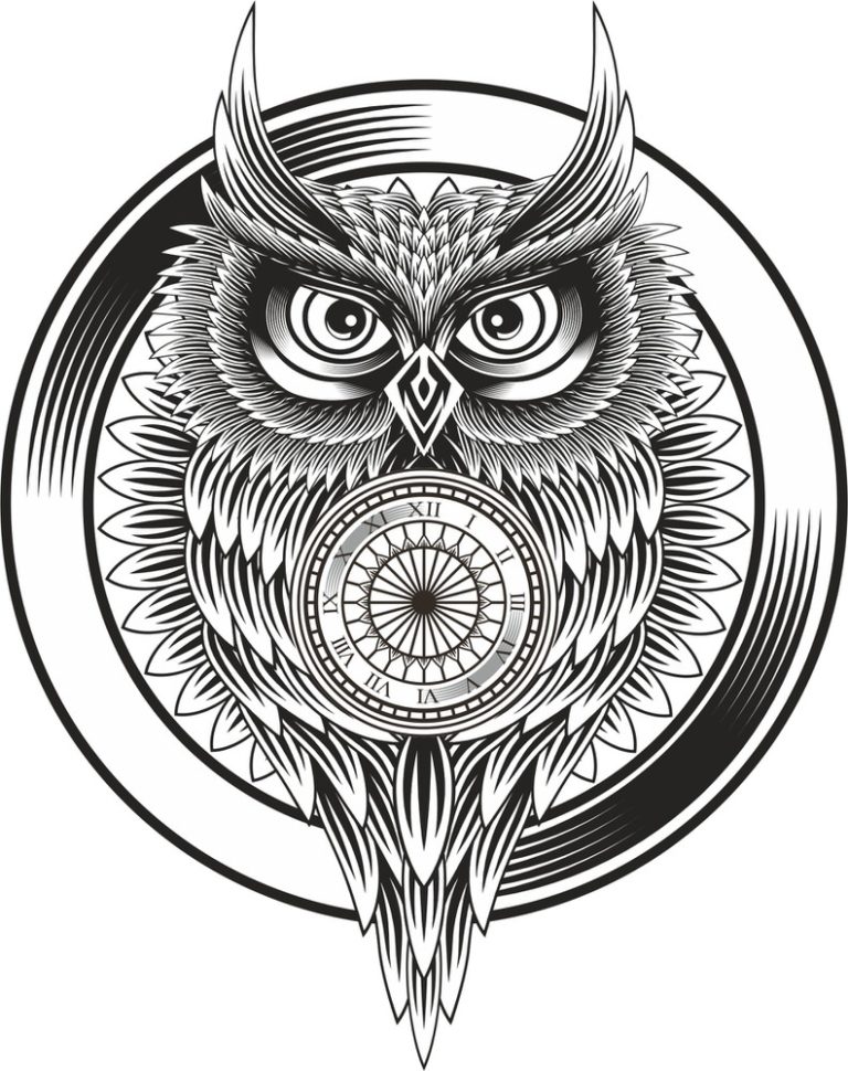 Owl Clock Ornament Free Vector File