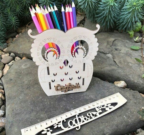 Owl Desk Organizer Pencil Holder For Laser Free DXF File