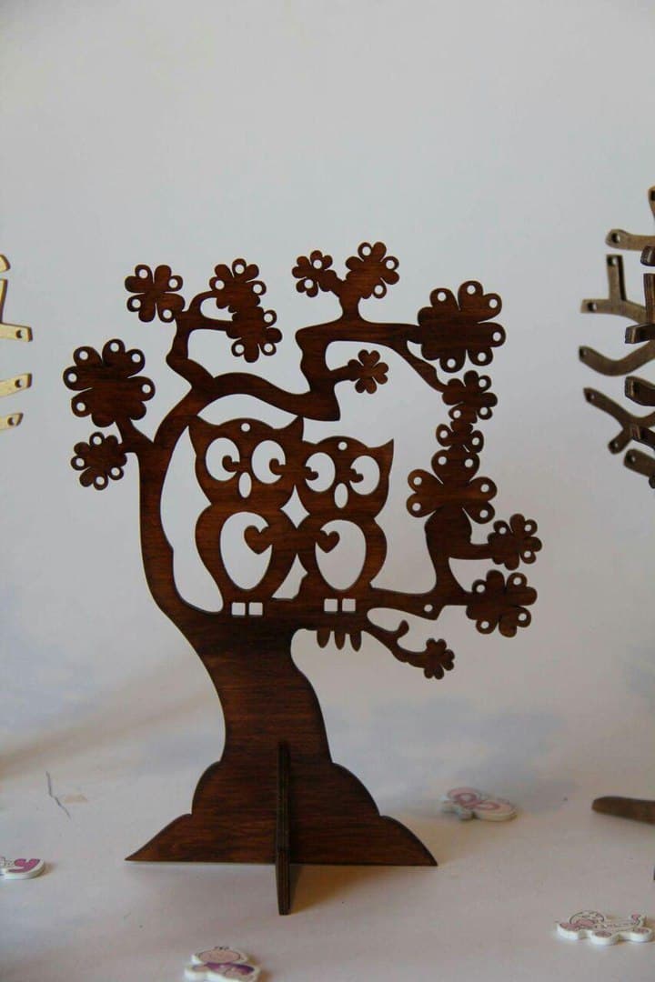 Owl Jewelry Tree Stand Laser Cut Free Vector File