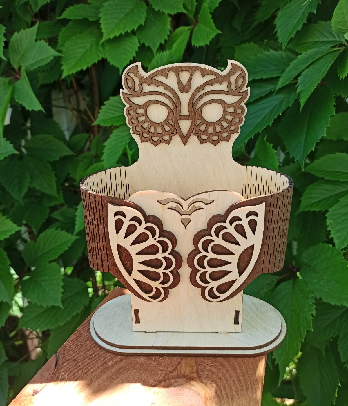 Owl Pen Holder Desk Organizer For Laser Cut Free Vector File