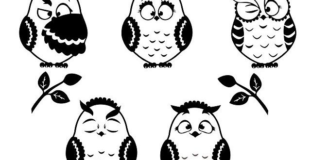 Owls Silhouettes For Laser Cut Free Vector File