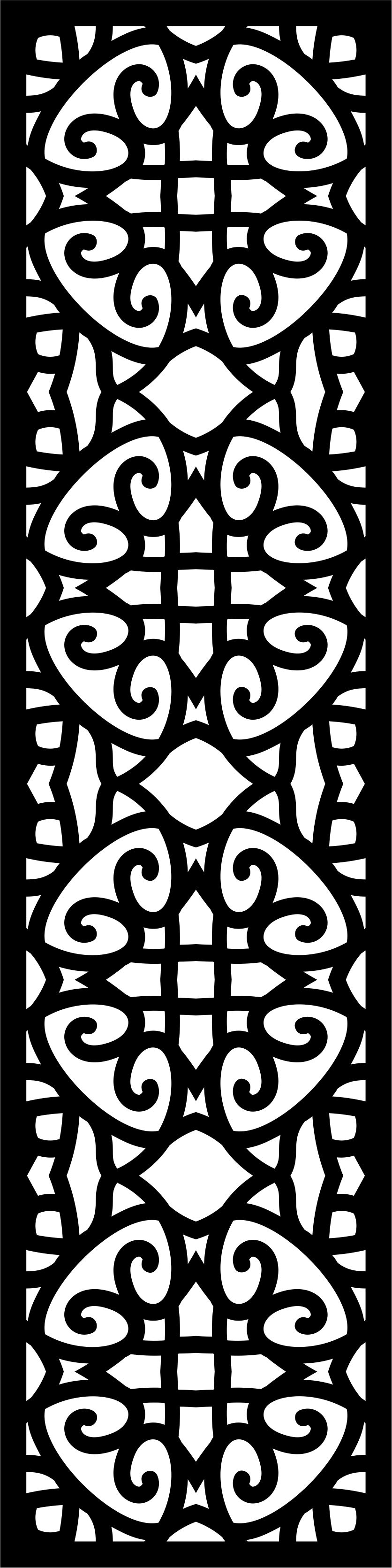 Panel Floral Lattice Stencil Room Divider Pattern For Laser Cut Free Vector File