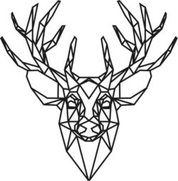 Panel Polygonal Deer Head For Laser Cut Free Vector File